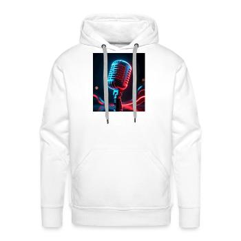 Futuristic Microphone  - Men's Premium Hoodie - white - Front - Liam (192cm)