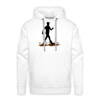 Male Mud Walker – Mud Explorer - Men's Premium Hoodie - white - Front - Liam (192cm)