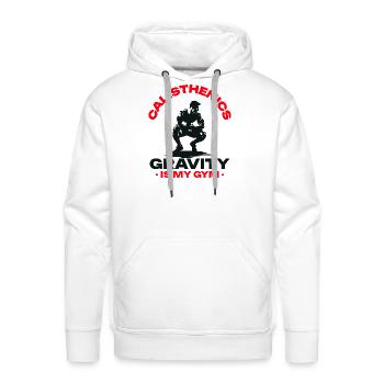 Calisthenics Gravity is My Gym - Men's Premium Hoodie - white - Front - Liam (192cm)