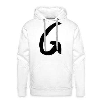 Brush G - Men's Premium Hoodie - white - Front - Liam (192cm)