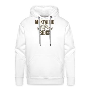 Mustache Rides - Men's Premium Hoodie - white - Front - Liam (192cm)