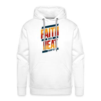 Faith Over heat - Men's Premium Hoodie - white - Front - Liam (192cm)