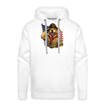 Patriotic Pup Scout Salute - Men's Premium Hoodie - white - Front - Liam (192cm)