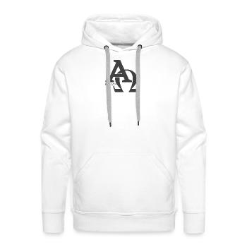 Christian Design Alpha and Omega, the Greek - Men's Premium Hoodie - white - Front - Liam (192cm)
