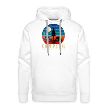 Moonlit Retro Camp Scene - Men's Premium Hoodie - white - Front - Liam (192cm)