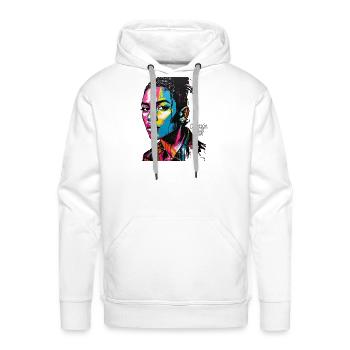 Neon Pop Portrait Graffiti - Men's Premium Hoodie - white - Front - Liam (192cm)