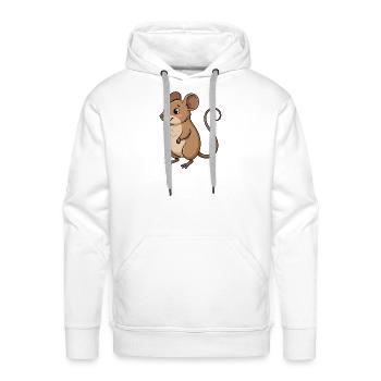Brown mouse  - Men's Premium Hoodie - white - Front - Liam (192cm)