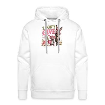 I Dont Give A Sass Animal Duo - Men's Premium Hoodie - white - Front - Liam (192cm)