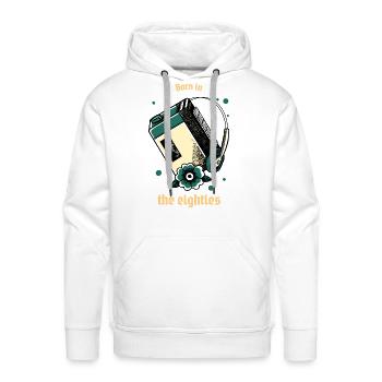 Born In The Eighties - Men's Premium Hoodie - white - Front - Liam (192cm)