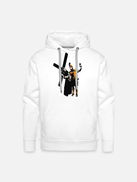 Selfie with Jesus - Men's Premium Hoodie - white