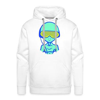 Cool DJ Alien Extraterrestrial Music Club Party - Men's Premium Hoodie - white - Front - Liam (192cm)