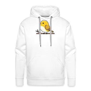 Adorable Yellow Bird on Branch Illustration - Men's Premium Hoodie - white - Front - Liam (192cm)