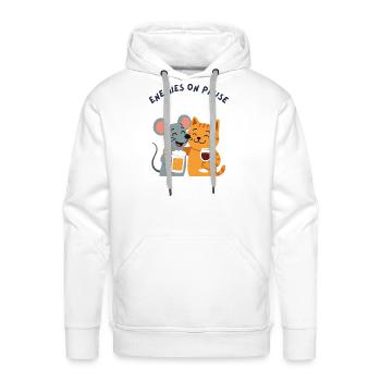 Cat and mouse friends - Men's Premium Hoodie - white - Front - Liam (192cm)