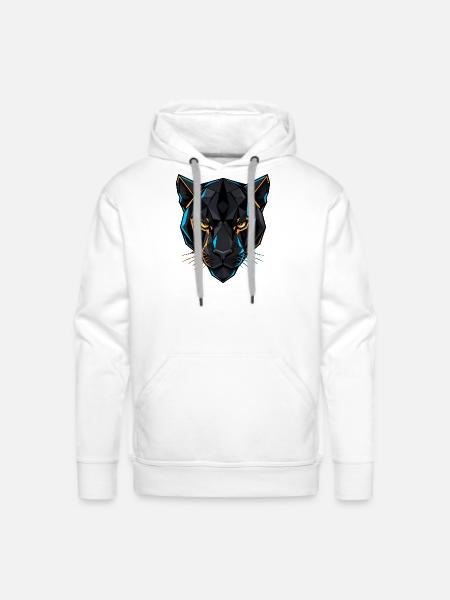 Neon Panther Wild Precision - Men's Premium Hoodie - white