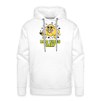 Bad Vibes Only Cloud Graphic - Men's Premium Hoodie - white - Front - Liam (192cm)
