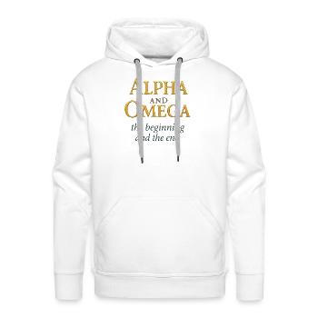 Alpha and Omega the beginning and the end - Men's Premium Hoodie - white - Front - Liam (192cm)