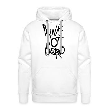 punks not dead quote - Men's Premium Hoodie - white - Front - Liam (192cm)
