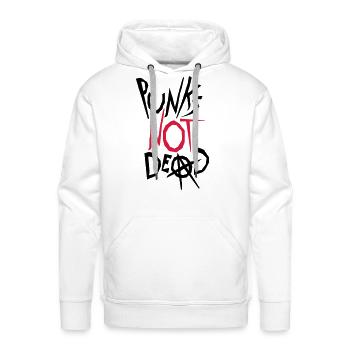 punks not dead quote - Men's Premium Hoodie - white - Front - Liam (192cm)