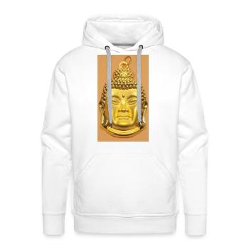 Funny Buddha expression with a disgusted face - Men's Premium Hoodie - white - Front - Liam (192cm)