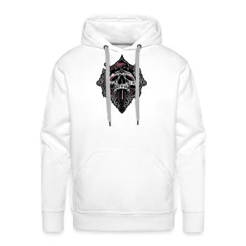 Ornate Skull Crest - Cool Cozy T-shirt - Men's Premium Hoodie - white - Front - Liam (192cm)