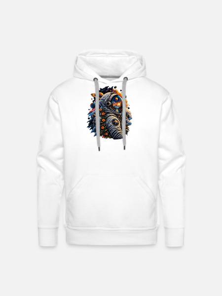 Cosmic Forest Explorer - Men's Premium Hoodie - white