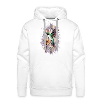 Colorful Hummingbird Bird for Ornithologist - Men's Premium Hoodie - white - Front - Liam (192cm)
