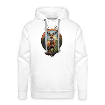 DreamScape Deer Hunting - Men's Premium Hoodie - white - Front - Liam (192cm)