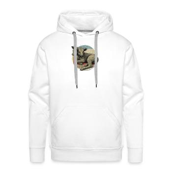 two headed calf ,Funny Animal Graphic Tee,Weird - Men's Premium Hoodie - white - Front - Liam (192cm)