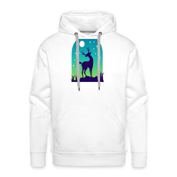 Midnight Stag under Moonlight - Men's Premium Hoodie - white - Front - Liam (192cm)