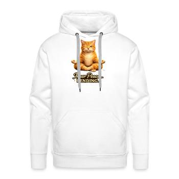 Zen Cat Inner Peace Pending - Men's Premium Hoodie - white - Front - Liam (192cm)