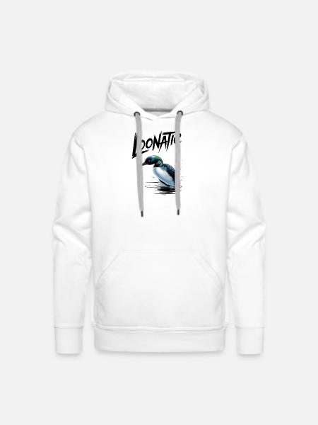 Loonatic Splash Loon Illustration - Men's Premium Hoodie - white