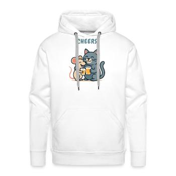 Cat and mouse - Men's Premium Hoodie - white - Front - Liam (192cm)