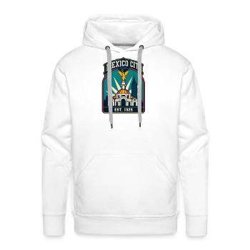 Mexico City CDMX Emblem - Men's Premium Hoodie - white - Front - Liam (192cm)