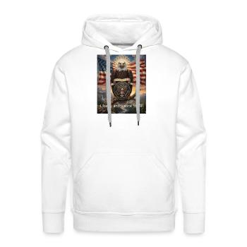 Patriotic Eagle and US Flag Emblem - Men's Premium Hoodie - white - Front - Liam (192cm)