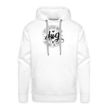 Life is Better with a dog - Men's Premium Hoodie - white - Front - Liam (192cm)