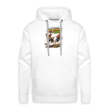 Funny Dog Walking Cardio Workout Humor - Men's Premium Hoodie - white - Front - Liam (192cm)