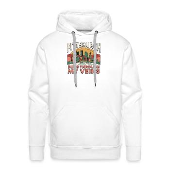 Pittsburgh Runs Through My Veins - Men's Premium Hoodie - white - Front - Liam (192cm)