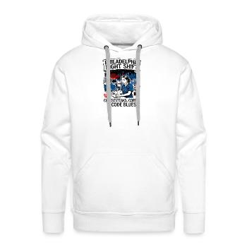 Philadelphia Night Shift Cheesesteaks Coffee Code - Men's Premium Hoodie - white - Front - Liam (192cm)