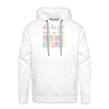 Pastel Gradient Humor: Professionally Developed - Men's Premium Hoodie - white - Front - Liam (192cm)
