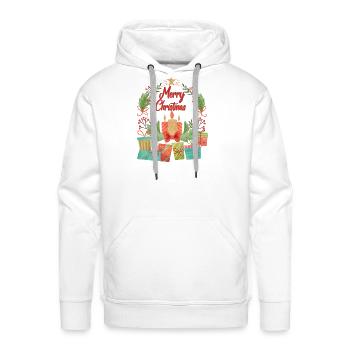 Christmas Wreath with Gifts - Men's Premium Hoodie - white - Front - Liam (192cm)