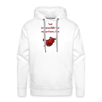 Not Responsible for My Actions Bull Tee - Men's Premium Hoodie - white - Front - Liam (192cm)