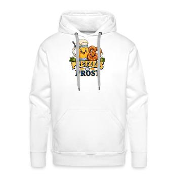 Pretzels & Prost Oktoberfest Mascot - Men's Premium Hoodie - white - Front - Liam (192cm)