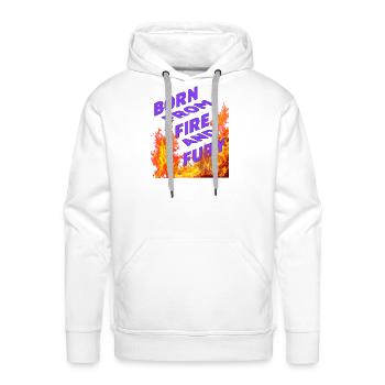 BORN FROM FIRE AND FURY - Men's Premium Hoodie - white - Front - Liam (192cm)