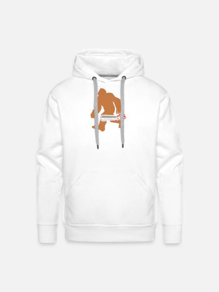 Lumberjack Bigfoot Chainsaw - Men's Premium Hoodie - white