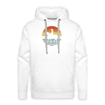 Western Riding Retro Vintage Stripes Cowboy Horse - Men's Premium Hoodie - white - Front - Liam (192cm)