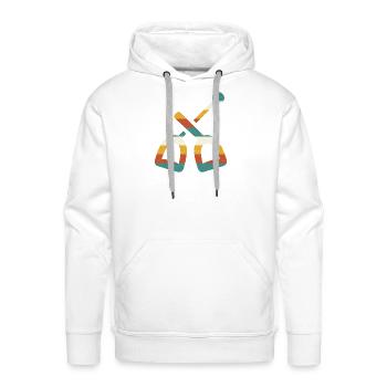 Stirrups Riding Crop Retro Vintage Stripes Horse R - Men's Premium Hoodie - white - Front - Liam (192cm)
