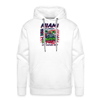 Miami Florida Tropical Funk City Culture Heat - Men's Premium Hoodie - white - Front - Liam (192cm)