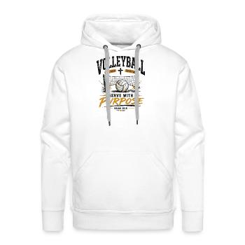Serve With Purpose Volleyball - Men's Premium Hoodie - white - Front - Liam (192cm)