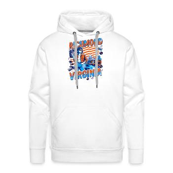 Retro Richmond Virginia American Flag Skyline - Men's Premium Hoodie - white - Front - Liam (192cm)