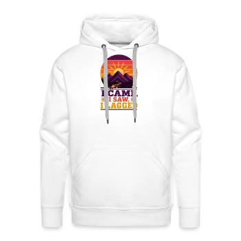 Lagged Mountain Sunset Meme - Men's Premium Hoodie - white - Front - Liam (192cm)